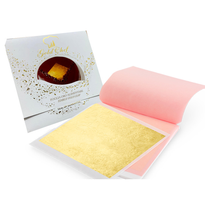 GoldChef 24 Ayar Yenilebilir Altın Yaprak 8x8cm 5 Sayfa Sertifikalı